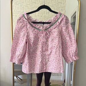RIXO Pink Floral Blouse